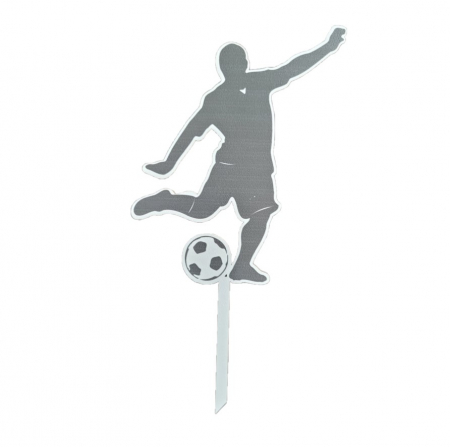 Toppere & Decoratiuni Tort - Topper de tort lemn fotbalist 14 x 12 cm