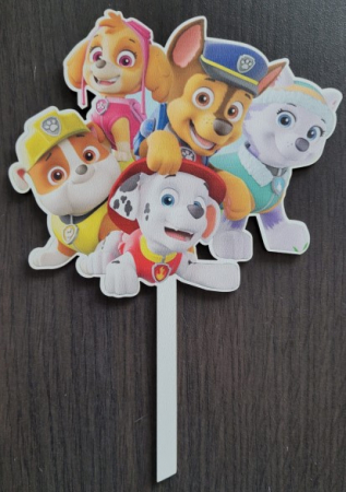 Topper de tort lemn Paw Patrol / Patrula Catelusilor 10 x 13.5 cm [1]