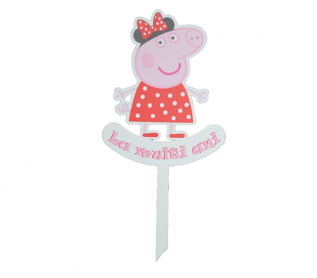 Peppa Pig - Baloane - Topper de tort lemn Peppa Pig 13 x 10 cm