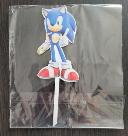 Topper de tort lemn Sonic 10 x 7 cm [3]