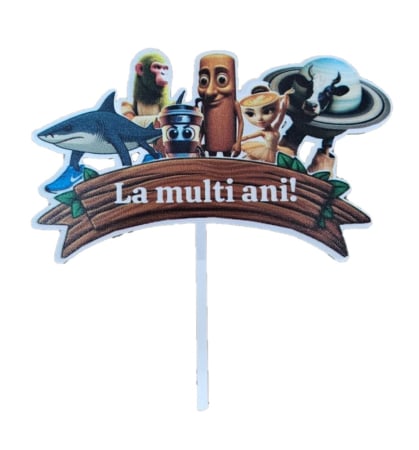 Jocuri video - Baloane - Topper lemn Brainrot 15 x 7 cm