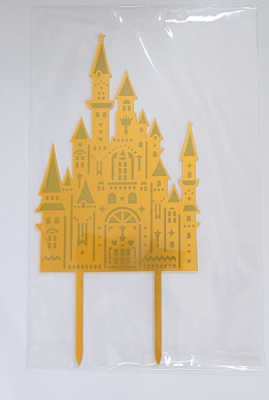 Topper tort castel printese auriu 16 x 10 cm [2]