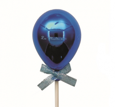 Topper tort plastic balon albastru La multi ani 4,7 * 6 cm [0]