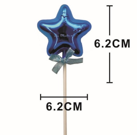 Topper tort plastic stea albastru La multi ani 6 * 6 cm [1]