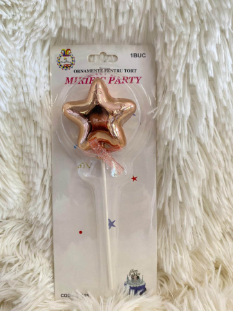 Topper tort plastic stea rose gold La multi ani 6 x 6 cm [3]