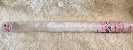 Tunuri confeti - Tun confetti petale trandafiri albe 60 cm