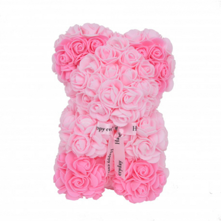 Petreceri tematice - Decoratiuni & accesorii - Ursulet din trandafiri de spuma 25 cm Cutie GRATIS