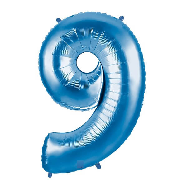 Balon folie cifra 9 albastru 40 cm Cifra 9