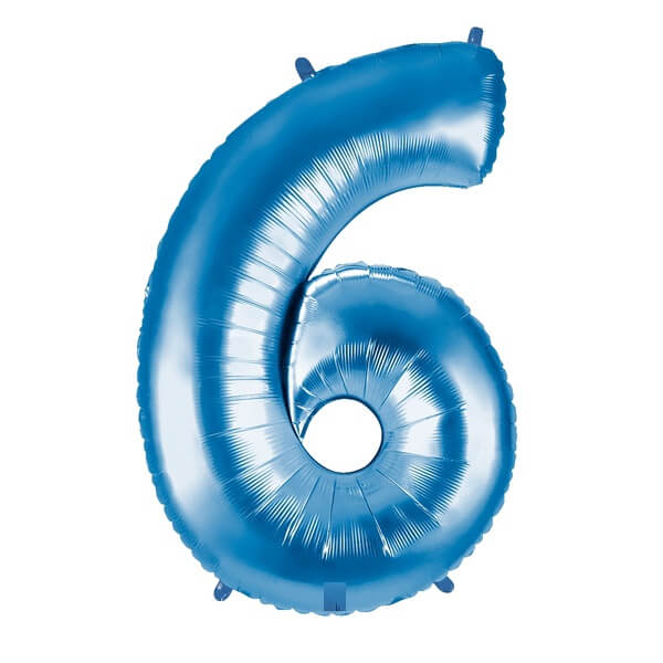 Balon folie cifra 6 albastru 40 cm Cifra 6