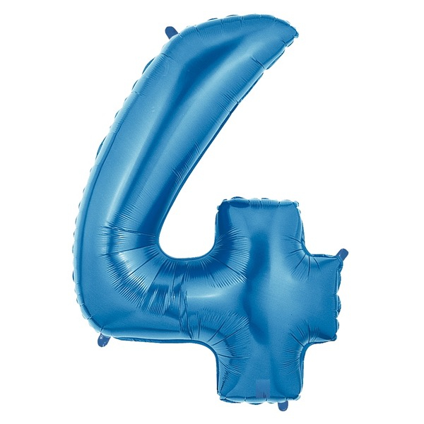Balon folie cifra 4 albastru 40 cm Cifra 4