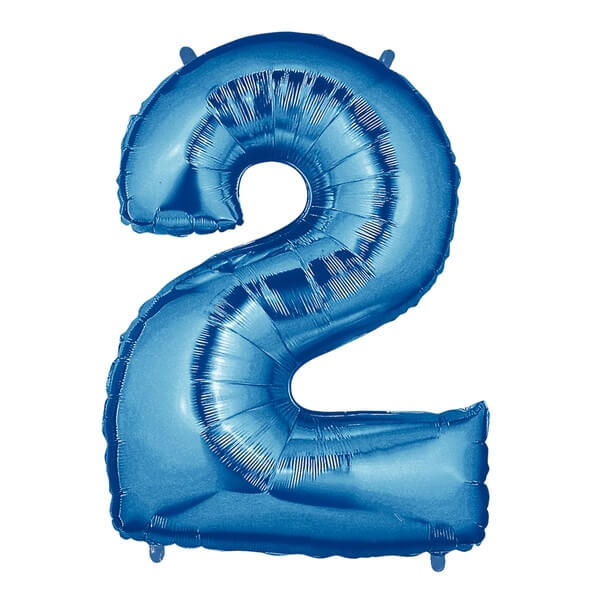 Balon folie cifra 2 albastru 40 cm Cifra 2