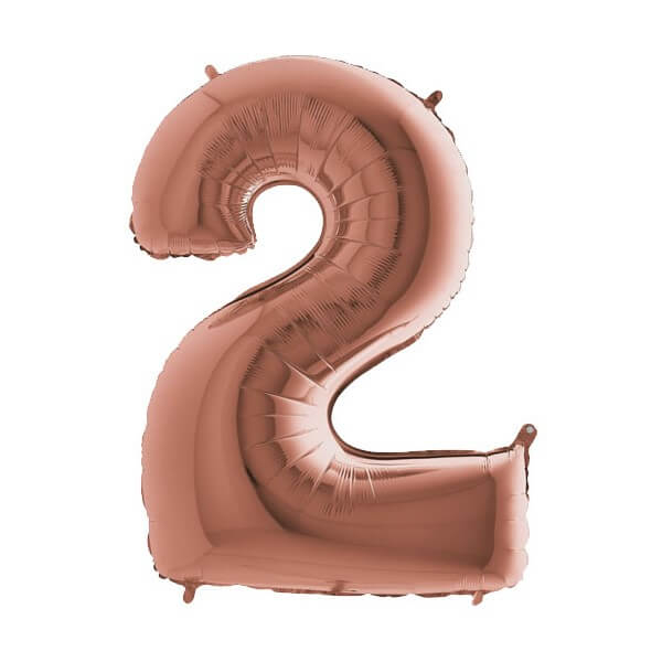 Balon folie cifra 2 rose gold 40 cm Cifra 2