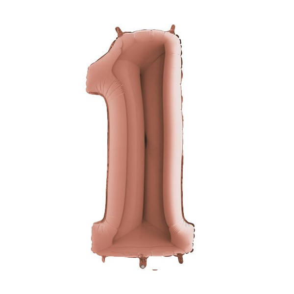 Balon folie cifra 1 rose gold 40 cm Cifra 1