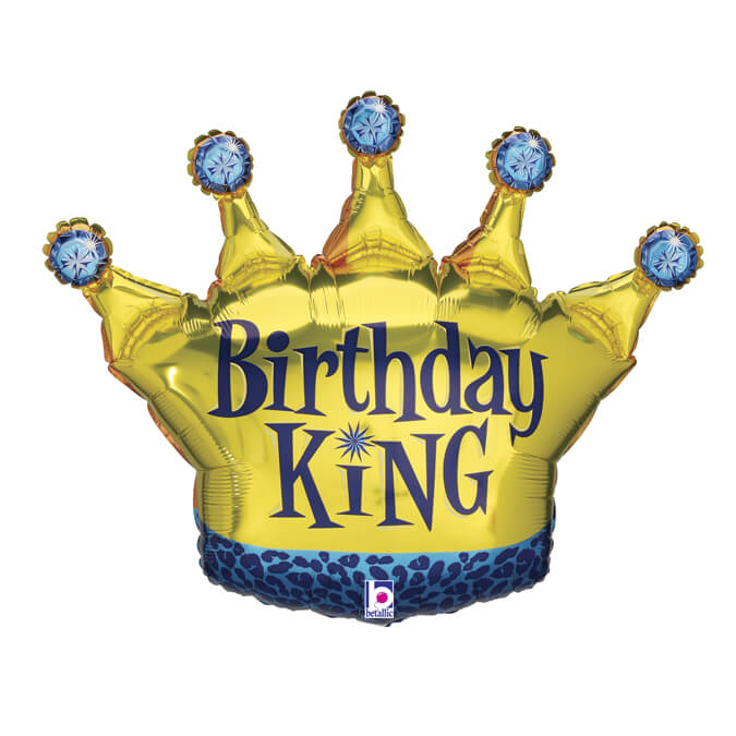 Balon folie Coroana Little King Micul Rege 91 cm Umflat cu heliu