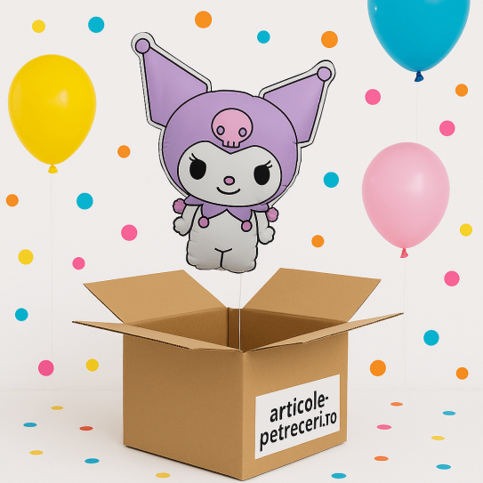 Balon folie Kuromi mov 61 cm Umflat cu heliu