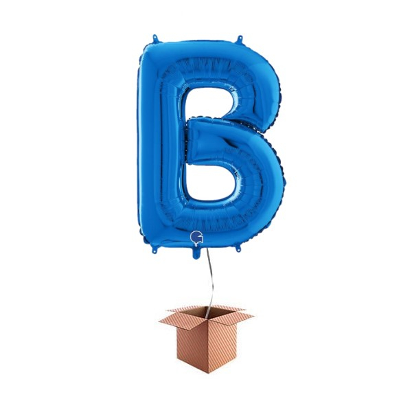Balon folie litera B albastru 66 cm Umflat cu heliu