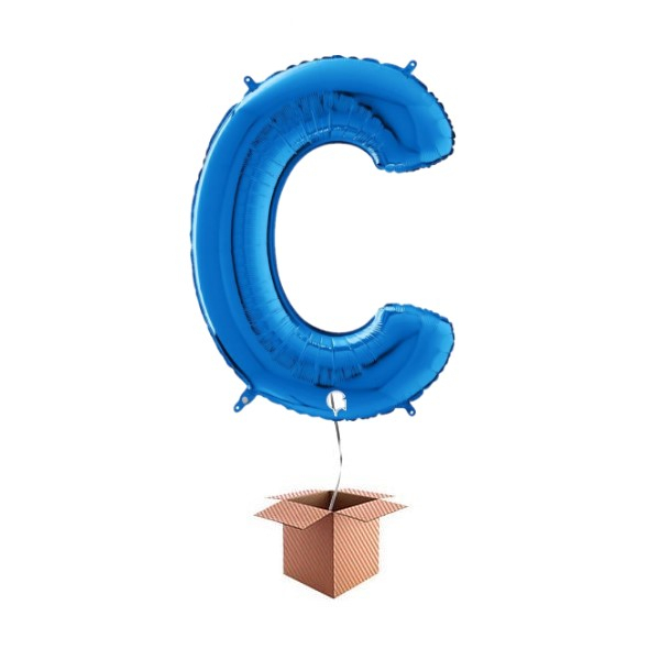 Balon folie litera C albastru 66 cm Umflat cu heliu
