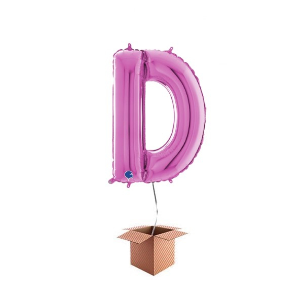Balon folie litera D Roz 66 cm Umflat cu heliu