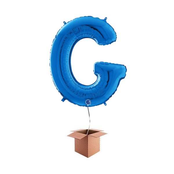 Balon folie litera G albastru 66 cm Umflat cu heliu