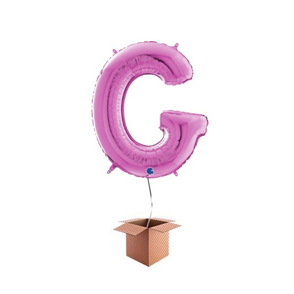Balon folie litera G Roz 66 cm Umflat cu heliu