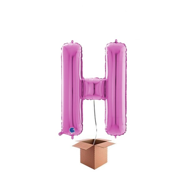 Balon folie litera H Roz 66 cm Umflat cu heliu