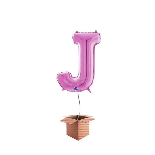 Balon folie litera J Roz 66 cm Umflat cu heliu