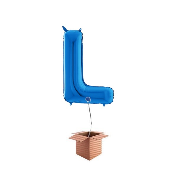Balon folie litera L albastru 66 cm Umflat cu heliu