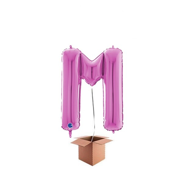 Balon folie litera M Roz 66 cm Umflat cu heliu