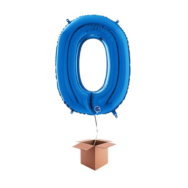 Balon folie litera O albastru 66 cm Umflat cu heliu