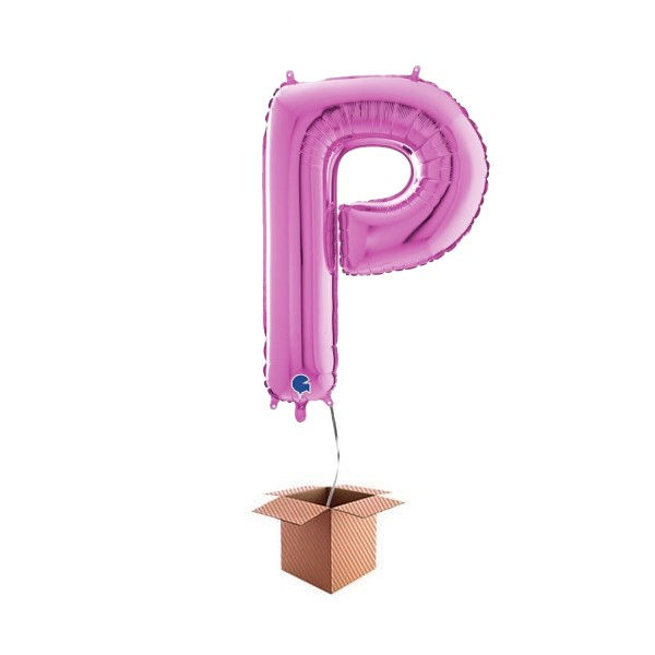 Balon folie litera P Roz 66 cm Umflat cu heliu