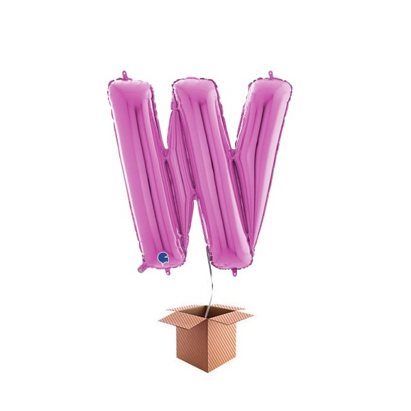 Balon folie litera W Roz 66 cm Umflat cu heliu