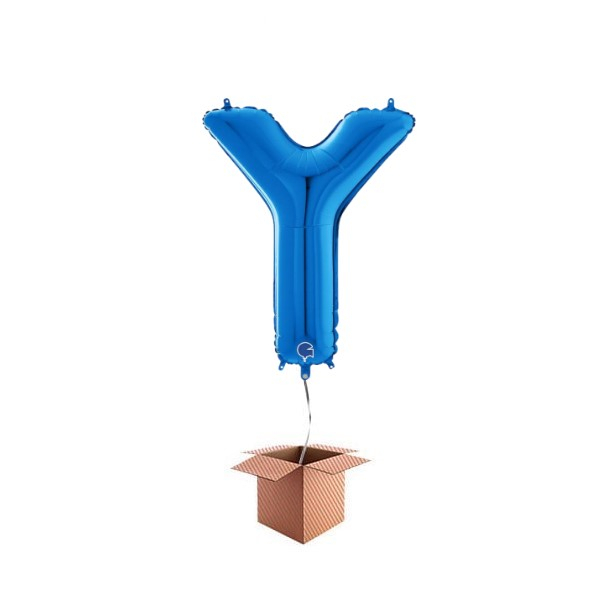 Balon folie litera Y albastru 66 cm Umflat cu heliu