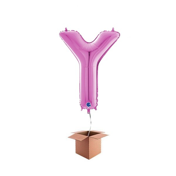 Balon folie litera Y Roz 66 cm Umflat cu heliu