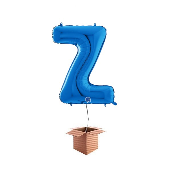 Balon folie litera Z albastru 66 cm Umflat cu heliu
