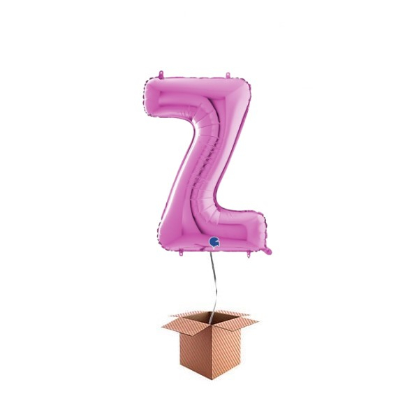 Balon folie litera Z Roz 66 cm Umflat cu heliu