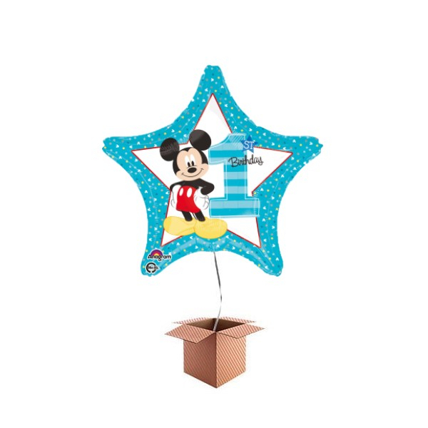 Balon folie Mickey 1st Birthday 43cm 026635343350 Umflat cu heliu