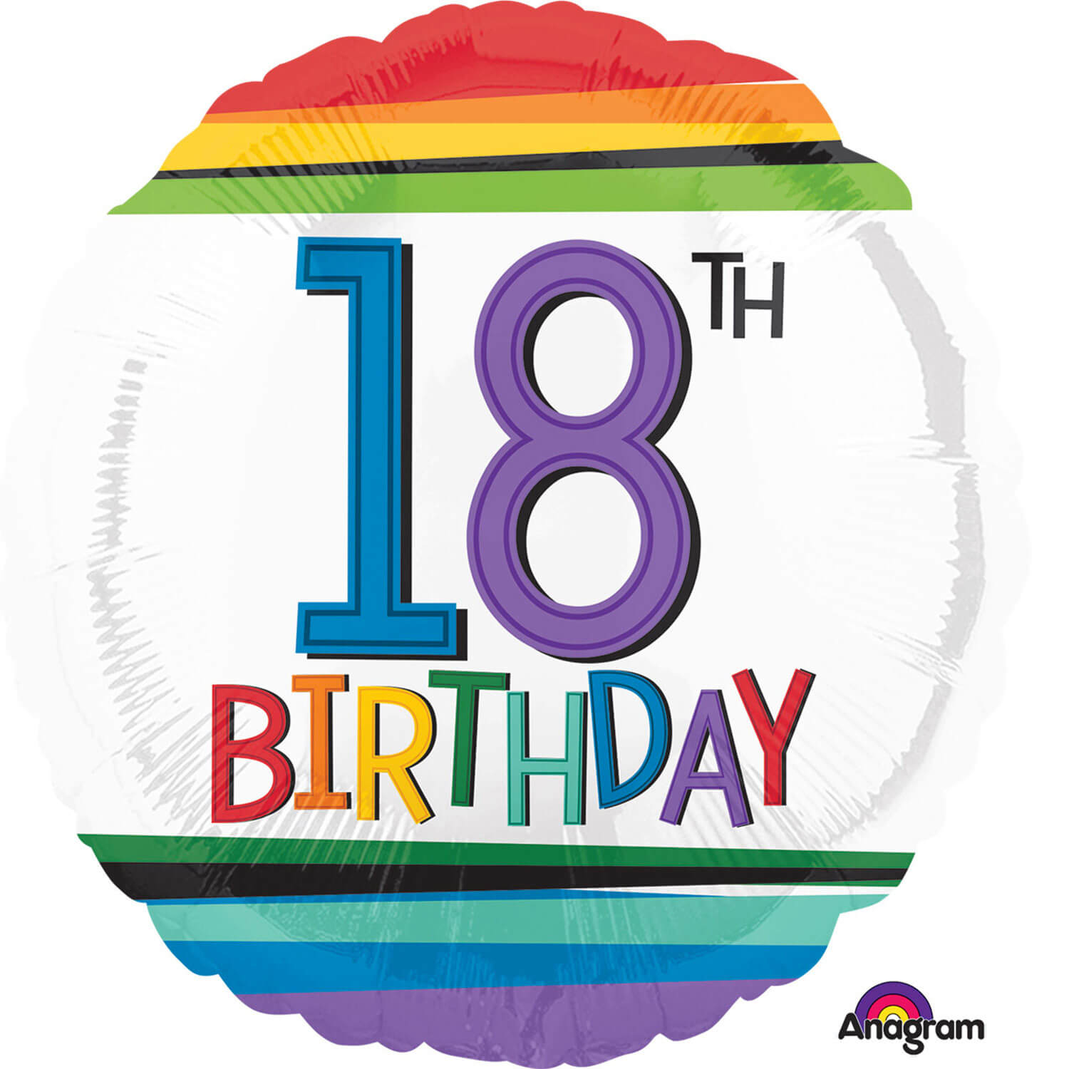 Balon folie rotund Majorat 18 ani multicolor 43 cm Umflat cu heliu