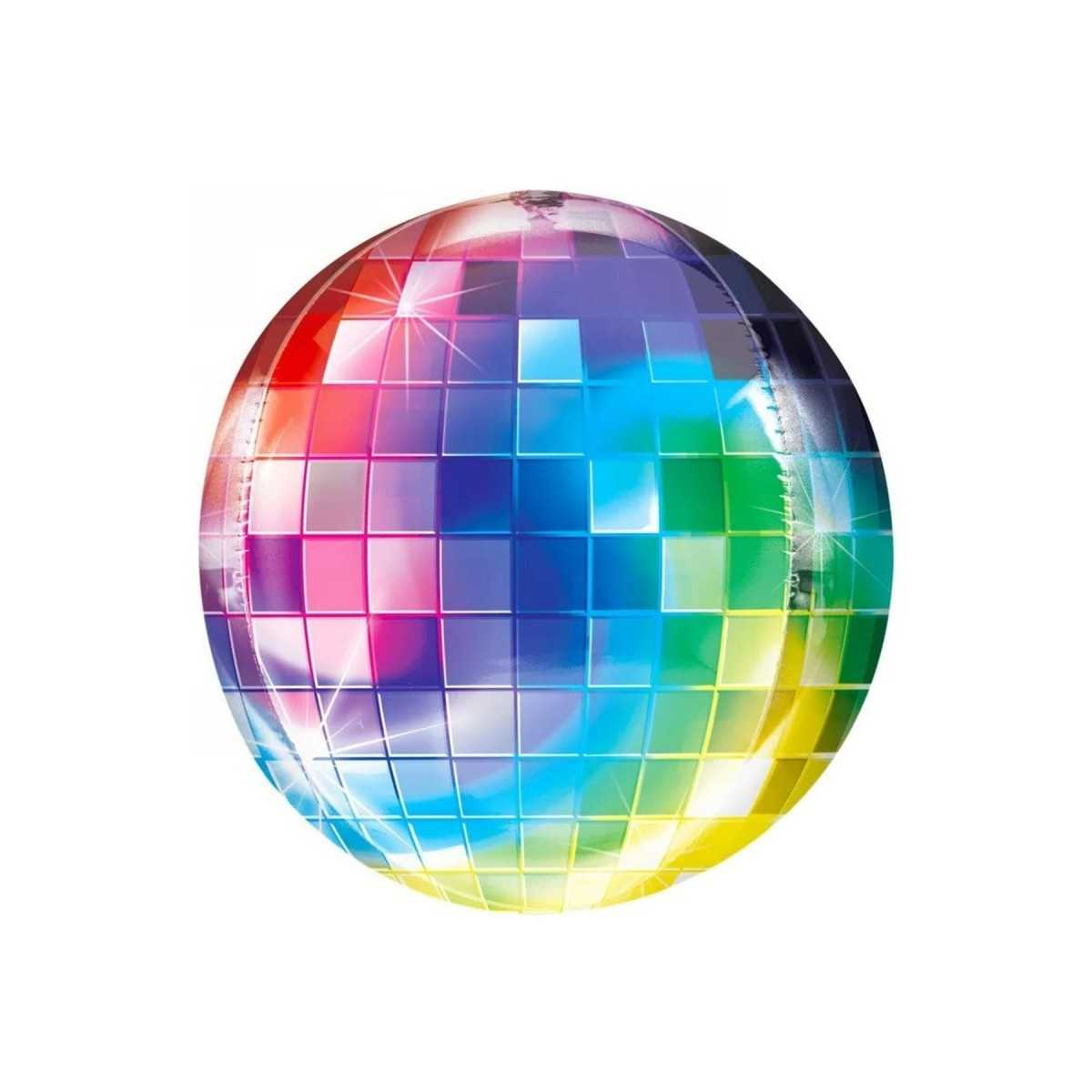 Balon folie sfera orbz multicolor disco 55cm Neumflat