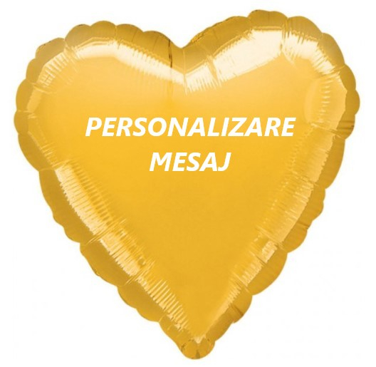 Baloane folie inimi personalizate 45cm Auriu deschis