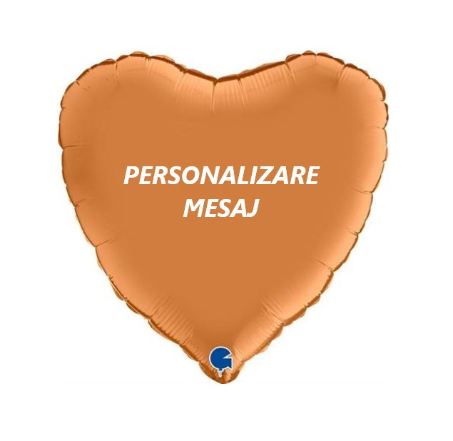 Baloane folie inimi personalizate 45cm Caramel