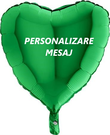 Baloane folie inimi personalizate 45cm Verde