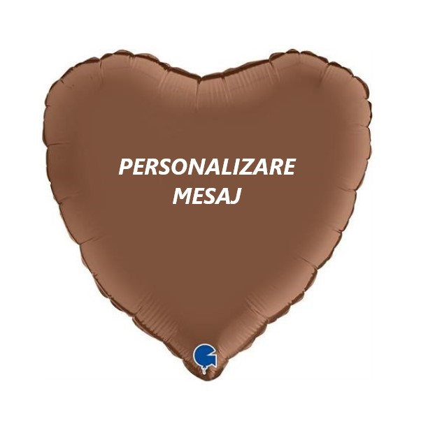 Baloane folie inimi personalizate 45cm Ciocolata