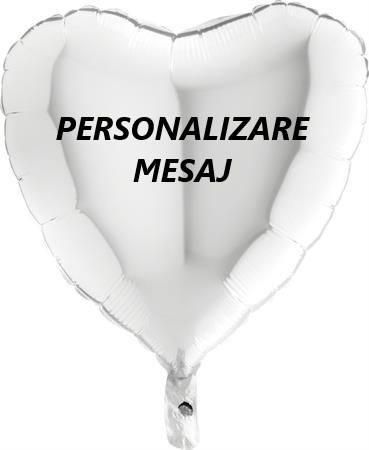 Baloane folie inimi personalizate 45cm Alb