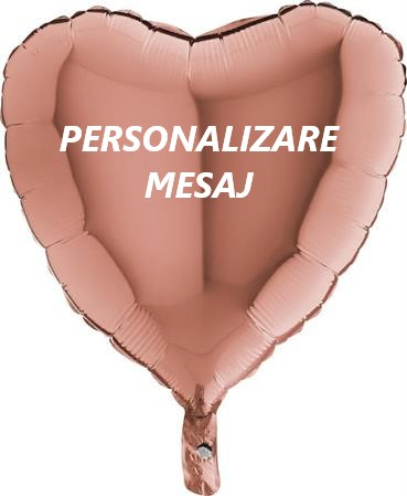 Baloane folie inimi personalizate 45cm Roz gold