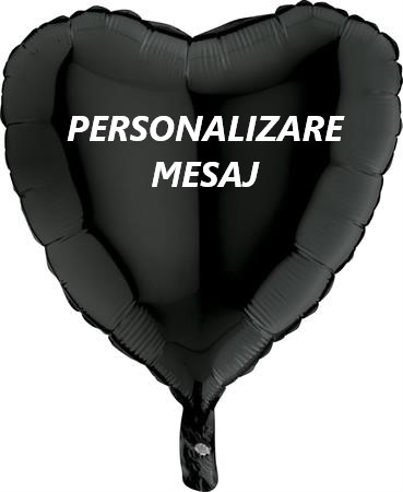Baloane folie inimi personalizate 45cm Negru
