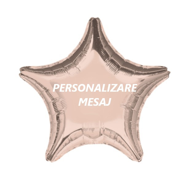 Baloane folie stele personalizate 45cm Rose gold deschis