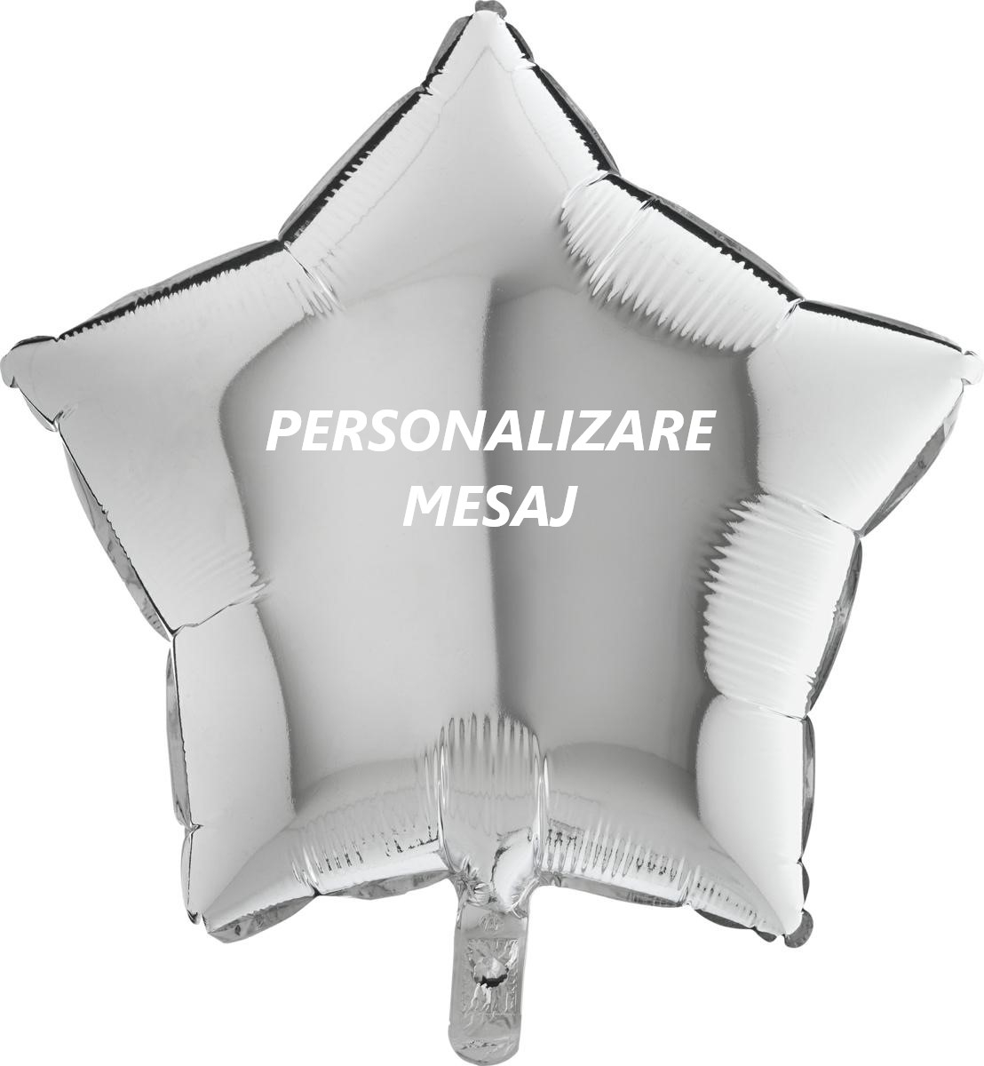 Baloane folie stele personalizate 45cm Argintiu
