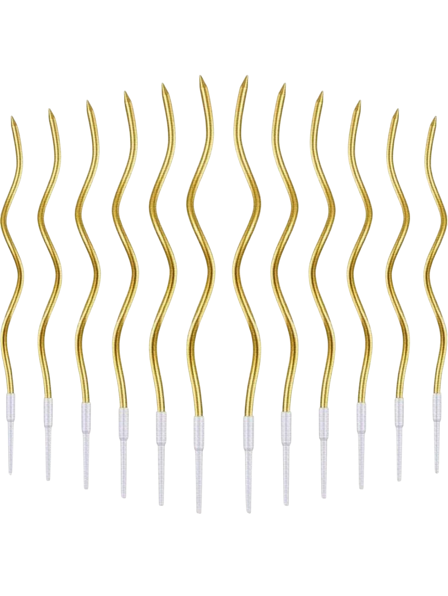 Set 6 lumanari spirala aurii 12 cm