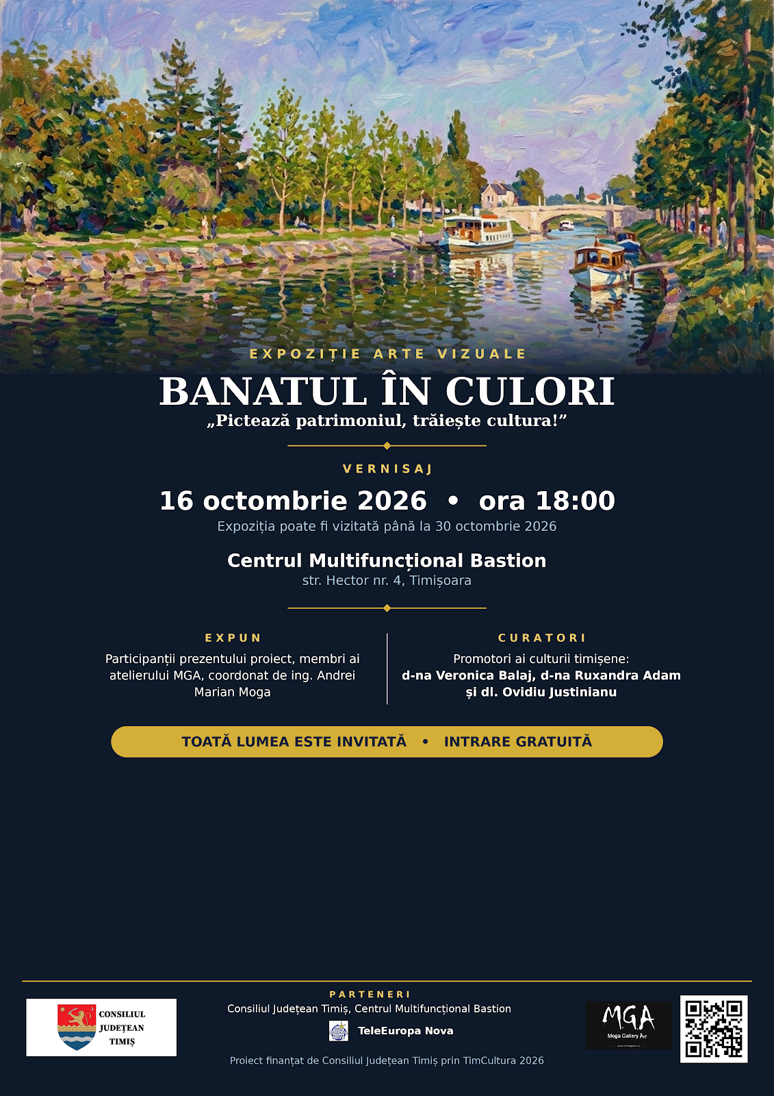BANATUL ÎN CULORI 2026  „Proiect cultural finanțat de Consiliul Județean Timiș prin Programul de finanțări pentru cultură și tineret TimCultura 2026”