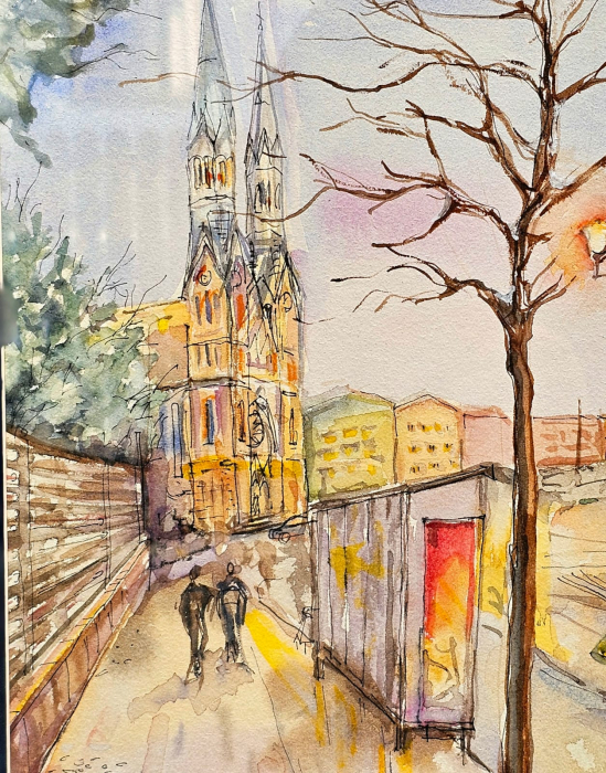 Piata Balcescu Timisoara - aquarela [3]